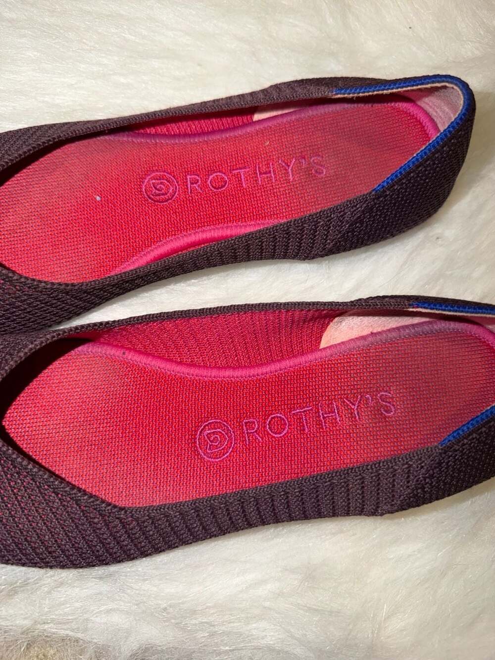 Rothy's The Flat Berry Lattice Stitch Knit Slip On Shoes Womens Size 9 - Picture 2 of 3